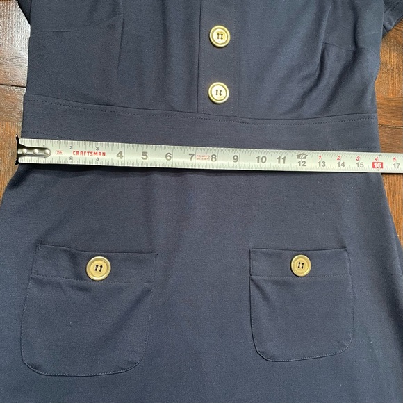 Classic Dressbarn Navy Blue Dress with Pockets - Picture 7 of 10